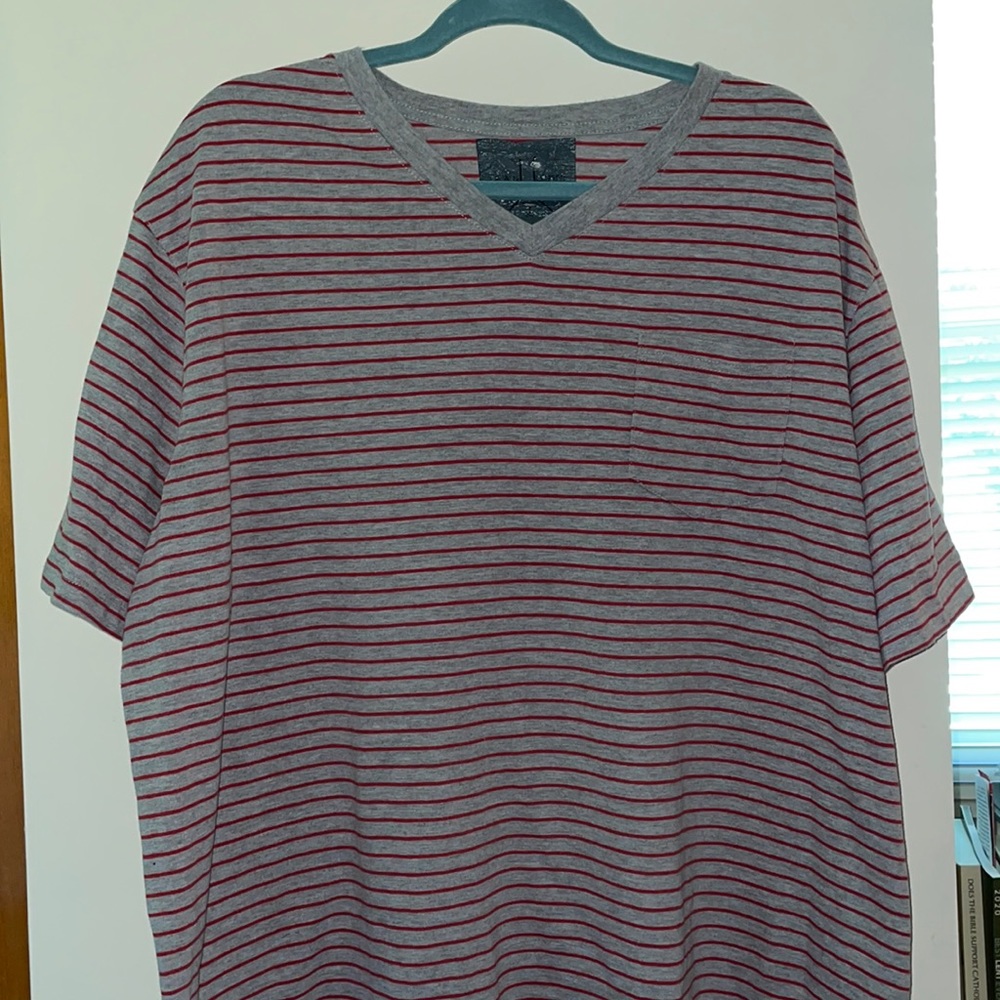 V neck striped shirt